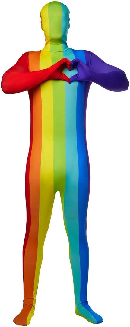Morphsuits Rainbow Adult Costume, Rainbow Halloween Costume Adult, Zentai Rainbow Suit, Pride Outfit Morph Suits Adults (Large)