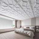 WOWSTAR 12-Pack 24"x24" Drop Ceiling Tiles, 3D Decorative Glue Up Ceiling Tiles, White