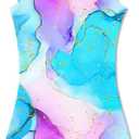 Funnycokid Girls Gymnastics Leotards with Shorts Sparkle Dance Unitards Mermaid Active Biketards (3-4T, Blue Purple Marble)