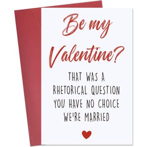 4 x Ithmahco Hilarious Valentines Day Card for Husband, Funny Valentines Day Card for Him Men, Humorous Valentines Day Card from Wife Girlfriend Female