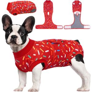 Kuoser Dog Recovery Suit for Female Male Dogs, Post-Surgery Bodysuit for Spay Neuter, Dog Onesie After Surgery, Anti-Licking Pet Surgical Recovery Suit, Size: S (Back:11.4-13.4'', Weight:7-15 Lb)