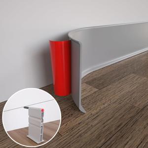 COUKIU Flexible Baseboard Molding Trim, 6 Inch x 20 Feet Self-Adhesive Vinyl Wall Base Cove Base, Peel and Stick Rubber Wall Base Moulding Trim(S152, Gray)