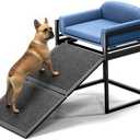 Pet Stairs Ramp Doggie Stairs with Seat,Extra Wide Seat Mate Chair Ramps Puppy for High Bed Couch Office,Non Slip Dachshunds Ladder,Folding Pet Steps for Small Dogs,Cat Ladder Blue(Hold Up to 100 lbs)