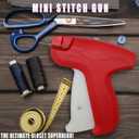 2 x Quick Clothing Fixer, Mini Stitch Gun for Clothes, Quilt Tacking Gun, Mini Tagging Gun, Hemming Sewing Tool Kit with 2 Needles,500 Black & 500 White 5mm Mini Fasteners, tg-02