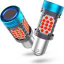 CANBUS 1157 LED Bulb Red with Built-in Resistor for Brake Light 2357 LED Tail Bulbs Error Free,2057 7528 BAY15D LED Bulb Replacement for Rear Turn Signal Lights Anit Hyper Flash (2pcs)