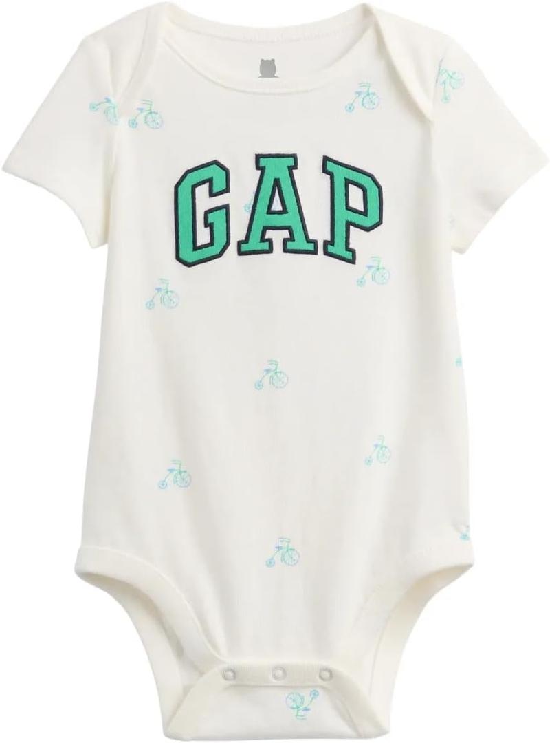 GAP baby-boys Short Sleeve Logo Bodysuit (0-3 Months, High Rise 15-4101 Tcx)
