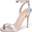 Elisabet Tang Women's Stiletto Heels Ankle Strap Open Square Toe Heeled Sandals Sexy Comfort Strappy Dress High Heel Shoes Lace Up Wedding Party Sandals Shoes (6)