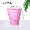 Sadnyy 12 Pack Metal Buckets with Handle, Galvanized Bucket 4.5 x 5 Inch Basket Bucket Party Supplies, Crafts for Christmas Halloween Candy Bars Vase Crafts(Multicolored)