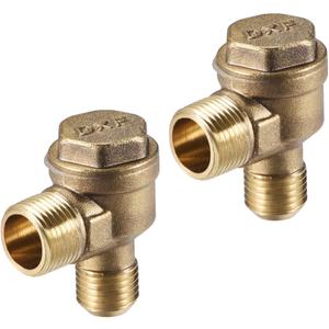 uxcell Air Compressor Check Valve 90 Degree Male Threaded Brass Connector PT3/8 x M14x1.5 2Pcs