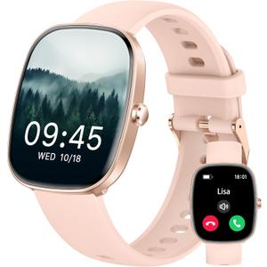 Smart Watch for Men Women Make/Answer Calls,1.83"Fitness Tracker with Sleep Tracker/Blood Pressure/Heart Rate Monitor,Pedometer,100+ Sport Modes,IP68 Waterproof,350 Mah, Compatible with Android&iPhone (Pink)