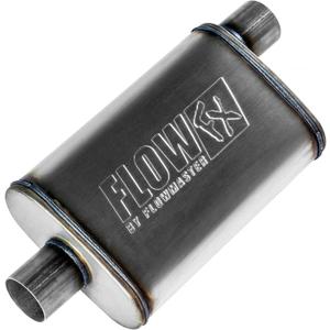 Flowmaster Flow FX Chambered Muffler  2.50 Offset In / 2.50 Center Out  Moderate Sound  Stainless Steel  Affordable Performance for Modern Trucks, Muscle Cars & Daily Drivers (71226)
