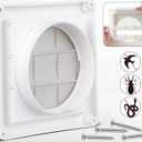 Leinuosen 2 Pcs 4 Inch Outdoor Dryer Vent Cover All in One Dryer Wall Vent Cover with Removable Extended Pipe Fine Mesh Screws for Bird Insect Proof for Bathroom Ceiling Air Circulation