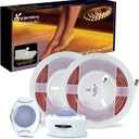 Vansky Motion Activated Bed Light, Flexible LED Strip Motion Sensor Night Light Bedside Lamp Illumination with Automatic Shut Off Timer (Warm Soft Glow)-Dual Light Strips Kit