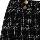 Women's Elegant Plaid Dress Shorts High Waisted Button Front Business Casual Shorts (Black, M)