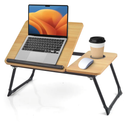 Lap Desk for Couch/Sofa/Floor, 5-Angle Adjustable Bed Desk with Foldable Legs &Cup Holder, Light Weight Bed Tray Table for Writing/Eating/Reading, Portable Laptop Stand for Adults, Kids