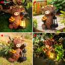 Solar Highland Cow Outdoor Statues for Garden,Outside Decor with Latern for Yard Lawn Ornaments Porch Patio Balcony Home,Birthday Easter Gifts for Grandma Mom Women