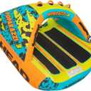 Airhead Poparazzi Towable Tube for Boating, 1-3 Rider Inflatable Boat Tube for Water Tubing, Rocker Bottom for Surfing Turns, Canopy Deck Design, EVA Pads, Kwik-Connect, Speed Safety Valve, 3 Person