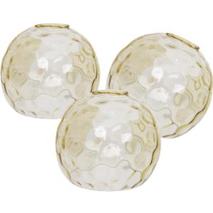 3 Pack Fixture Replacement Globe Shade, 6 Inch Diameter, E26 Base Amber Hammered Glass, Glass Globe Lampshade Cover for Pendant Chandelier Vanity Light No Hardware