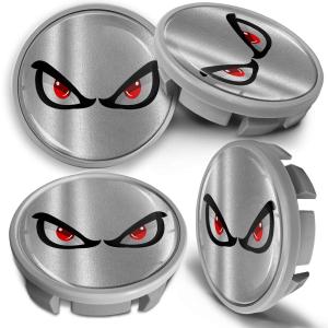 4 x 65mm Wheel Centre Alloy Hub Center Caps Compatible with VW 3B7 601 171 / 6U7 601 171 Hubcaps Black Silver CVS 14