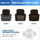 MAXIJIN Oversized Recliner Covers That Stay in Place 4 Pieces Stretch Large Recliner Chair Covers Jacquard Dogs Cats Proof Reclining Slipcovers with Elastic Bottom (XL Recliner, Dark Coffee)