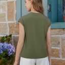 ZDC Girls Short Cap Sleeve T Shirts Kids Crewneck Summer Tops Basic Tees 5-14 Years (Green)