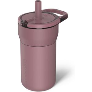 BrMate Leap 12oz 100% Leakproof Kids Tumbler with Handle and Silicone Soft Straw | Drop Resistant Silicone Sleeve | For Kids 4+ | Insulated Stainless Steel | Cup Holder Friendly | 12oz (Rose Taupe)