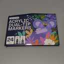 ARTISTRO Acrylic Paint Markers for Rock, Fabric, Wood, Glass, Craft - 24 Quick Dry Dual-Tip Paint Pens for Halloween Decorations - Pumpkin Painting Kit, Drawing Markers, Art Supplies, Christmas Gift