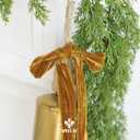 MEEDEE Copper Velvet Crushed Ribbon 2 Inch Frayed Edge Silk Ribbons 2 Rolls 4 Yards Crinkle Terracotta Ribbons Orange Velvet Ribbon for Christmas Tree, Gift Wrapping, Holiday Decor