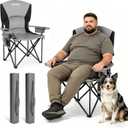 Oversized Camping Chairs 2 Pack - 450lbs Support Folding Camping Chair for Adults w/Padded Back & Arm Sport Chairs, Cup Holder Cooler Bag, Heavy Duty Portable Lawn Chairs for Sports Garden Beach, 2' 0.01" x 3' 3.9" x 3' 6.5"