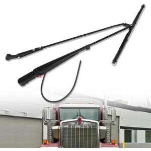 Front Right Windshield Wiper Arm Fit for Kenworth T600 T660 T800 W900, 1985-2015 - Replace R23-1029-23 R23-1035-23 Windshield Wiper Arm with Spray Nozzle and Blade