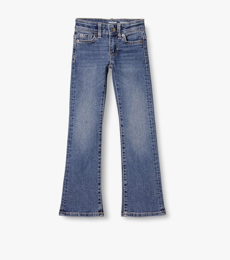 Amazon Essentials Girls' Slim Boot-Cut Stretch Jeans (32W x 30L)