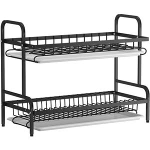 FLIPP Multi-Functional Dish draining Rack, Home Kitchen countertop draining Dish Tray, Cutlery Rack Over Sink or Counter (Color : 2 Layers)