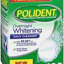 Polident Overnight Whitening, Antibacterial Denture Cleanser, Triple Mint Freshness 120 ea (Pack of 3)