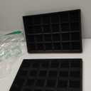 Frebeauty Stackable Velvet Jewelry Organizer Trays for Drawers Inserts Jewelry Storage Tray Display Case, Stud Earrings Bracelets Necklace Rings Accessories Trays for Women (Set of 2 Black)