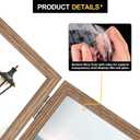 4x6 Double Picture Frame Wooden Hinged Photo Frame Definition Glass Stand Vertically on Desktop or Tabletop (Grain)