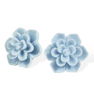Hypoallergenic Succulent Earrings 13mm 925 Sterling Silver Post Soft Ceramic Resin Handmade Stud Earrings for Women Sensitive Ears - Light Blue Hypoallergenic Succulent Earrings 13mm 925 Sterling Silver Post Soft Ceramic Resin Handmade Stud Earrings for Women Sensitive Ears - Light Blue
