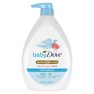 Baby Dove Sensitive Skin Hydrating Body Wash | Tear-Free & Hypoallergenic | Pediatrician Tested | 34oz (34 Fl Oz (Pack of 1))