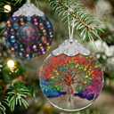 Stained Glass Tree of Life Christmas Ornament - Holiday Home Decor - Gift Exchange Present Ideas