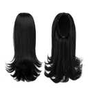 Short Black Drawstring Ponytail Hair Extension for Black Women 14 Inch Straight Ponytail with End Curls Synthetic Fake Hairpieces