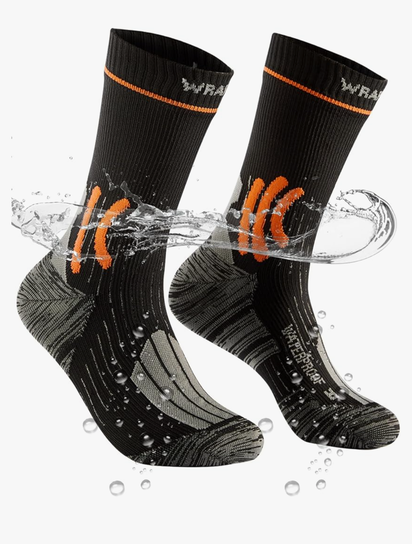 Waterproof Socks for Men, Waterproof Hiking Socks with Breathable Cushion Running, Hiking, Water Sports, M 