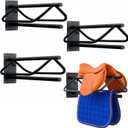 4 Pack Wall Mounted Saddle Racks with Pad Bar,Heavy Duty Black Saddle Rack, Sturdy Saddle Rack for British Western Saddles, Blankets and Racks