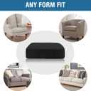 H.VERSAILTEX Velvet Stretch Couch Cushion Cover Plush Cushion Slipcover for Chair Loveseat Sofa Cushion Furniture Protector Seat Cushion Sofa Cover (3 Piece Sofa Cushion Covers, Black)