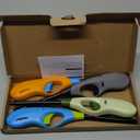 Butane Lighter, 4pcs Refillable Long Flame Lighter for BBQ Candle(No Butane Inside) (Blue)