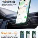 CANSHN 360 Spin Magnetic Stand for iPhone 17 Pro Case with Camera Control [Full Camera Protection] [Compatible with Magsafe] Translucent Matte Shockproof Protective Phone Cover 6.3" - Deep Green
