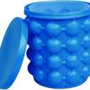 Ice Cube Mold Ice Trays Silicone Ice Bucket 2 in 1 Ice Cube Maker Wine Chiller Round Portable For Frozen Whiskey Cocktail Beverages