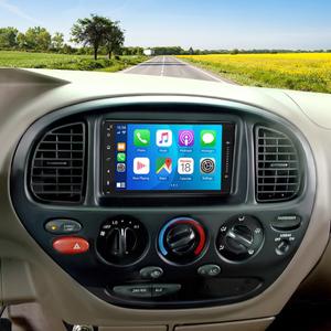 7" Car Radio for Toyota Tundra 2000 2001 2002 2003 2004 2005 2006 Double Din Car Stereo with Wireless CarPlay and Android Auto Touch Screen Mirror Link Bluetooth Backup Camera,FM GPS Navi SWC