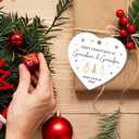 2 x ZAGKOO First Christmas as Grandma and Grandpa Ornament 2025 - Baby Due in 2026 Ornament - New Grandparents Promoted to Grandparents Pregnancy Announcement Ceramic Heart Ornaments