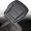 Priprilod Blk Leather Driver Side Bottom Replacement Seat Cover Compatible with Mercedes Benz E350 E550 Cover 2010 2011 2012 2013 2014 (Black)
