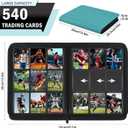 9 Pocket Card Binder, 540 Pockets Trading Card Binder, Double-sided Side Loading Collection Binder, Ringless Card Protector, Card Folder for MTG, TCG, Game Cards, Sport Cards, Teal