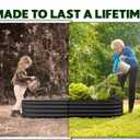 Plant & Plot Galvanized Raised Garden Beds Outdoor // 8×4×1 ft Planter Raised Beds for Gardening, Vegetables, Flowers // Large Metal Garden Box // Patented Tool-Free Design (Silver)